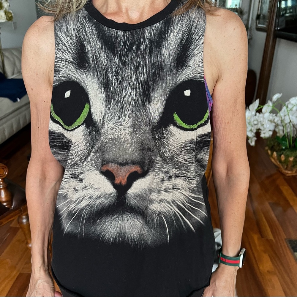 Forever 21 Cat Muscle Tee -Small